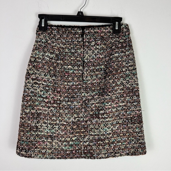 Ann Taylor A-Line Skirt womens 0 Sequin Tweed Brown Multi Color - Picture 5 of 9